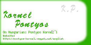 kornel pontyos business card